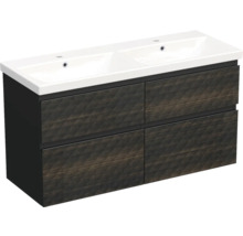 Waschtischunterschrank mit zwei Waschbecken und vier Schubladen