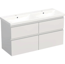 Meuble sous-vasque avec deux lavabos et quatre tiroirs