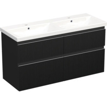 Waschtischunterschrank mit zwei Waschbecken und vier Schubladen