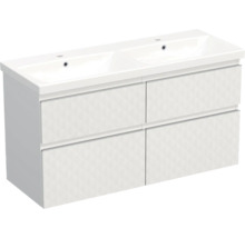 Waschtischunterschrank mit zwei Waschbecken und vier Schubladen
