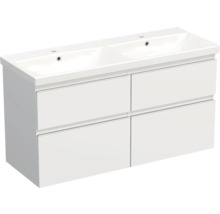 Waschtischunterschrank mit zwei Waschbecken und vier Schubladen
