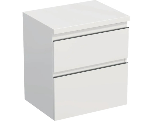 Jungborn Waschtischunterschrank TRENTA BxHxT 56,7 x 64,6 x 44,5 cm Frontfarbe weiß hochglanz glanz TRE DESK 60 2Z B A0016 Unterschrank mit zwei Schubladen für das Badezimmer