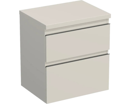 Meuble sous vasque Jungborn TRENTA lxhxp 56,7 x 64,6 x 44,5 cm couleur de façade Cashmere brillant TRE DESK 60 2Z B A3026 Meuble sous vasque Jungborn TRENTA lxhxp 56,7 x 64,6 x 44,5 cm couleur de façade Cashmere brillant TRE DESK 60 2Z B A3026