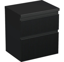 Jungborn Waschtischunterschrank TRENTA BxHxT 56,7 x 64,6 x 44,5 cm Frontfarbe schwarz matt TRE DESK 60 2Z B A9276