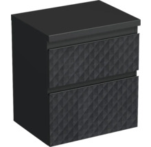 Jungborn Waschtischunterschrank TRENTA BxHxT 56,7 x 64,6 x 44,5 cm Frontfarbe schwarz matt TRE DESK 60 2Z B U129