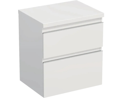 Jungborn Waschtischunterschrank TRENTA BxHxT 56,7 x 64,6 x 44,5 cm Frontfarbe weiß hochglanz glanz TRE DESK 60 2Z S A0016 Hängender Waschtischunterschrank mit zwei Schubladen