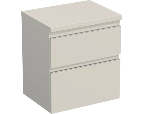 Meuble sous vasque Jungborn TRENTA lxhxp 56,7 x 64,6 x 44,5 cm couleur de façade Cashmere brillant TRE DESK 60 2Z S A3026 Meuble sous vasque Jungborn TRENTA lxhxp 56,7 x 64,6 x 44,5 cm couleur de façade Cashmere brillant TRE DESK 60 2Z S A3026