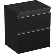 Jungborn Waschtischunterschrank TRENTA BxHxT 56,7 x 64,6 x 44,5 cm Frontfarbe schwarz matt TRE DESK 60 2Z S A9276