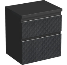 Jungborn Waschtischunterschrank TRENTA BxHxT 56,7 x 64,6 x 44,5 cm Frontfarbe schwarz matt TRE DESK 60 2Z S U129
