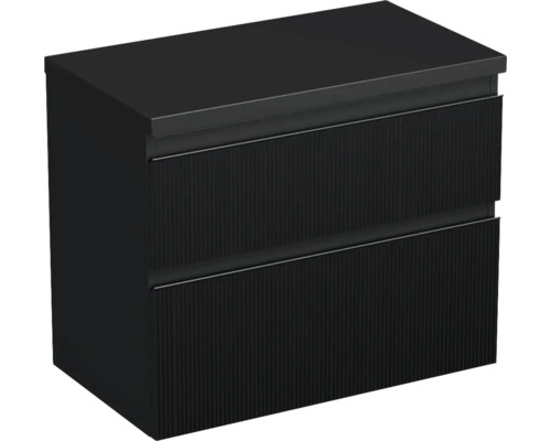Jungborn Waschtischunterschrank TRENTA BxHxT 76,7 x 64,6 x 44,5 cm Frontfarbe schwarz matt TRE DESK 80 2Z B A9276 Jungborn Waschtischunterschrank TRENTA BxHxT 76,7 x 64,6 x 44,5 cm Frontfarbe schwarz matt TRE DESK 80 2Z B A9276