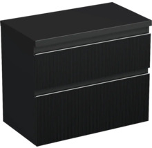 Jungborn Waschtischunterschrank TRENTA BxHxT 76,7 x 64,6 x 44,5 cm Frontfarbe schwarz matt TRE DESK 80 2Z S A9276