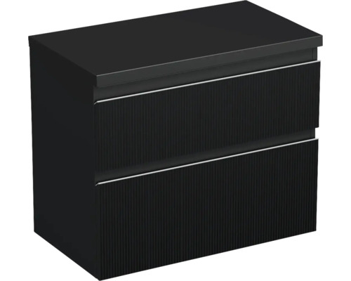 Jungborn Waschtischunterschrank TRENTA BxHxT 76,7 x 64,6 x 44,5 cm Frontfarbe schwarz matt TRE DESK 80 2Z S A9276 Jungborn Waschtischunterschrank TRENTA BxHxT 76,7 x 64,6 x 44,5 cm Frontfarbe schwarz matt TRE DESK 80 2Z S A9276