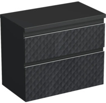 Jungborn Waschtischunterschrank TRENTA BxHxT 76,7 x 64,6 x 44,5 cm Frontfarbe schwarz matt TRE DESK 80 2Z S U129