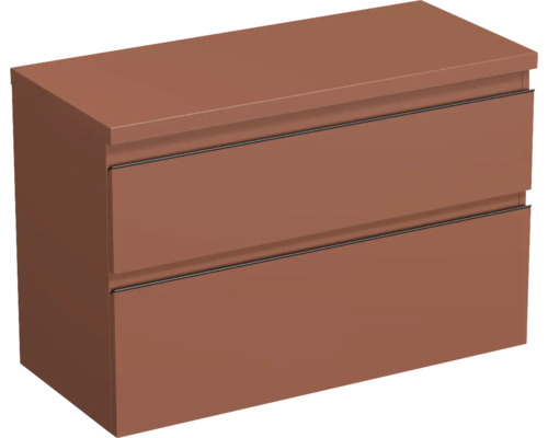 Meuble sous vasque Jungborn TRENTA lxhxp 96,7 x 64,6 x 44,5 cm couleur de façade quarz lava mat TRE DESK 100 2Z B A9556