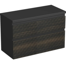 Waschtischunterschrank mit zwei Schubladen und geometrischem Muster