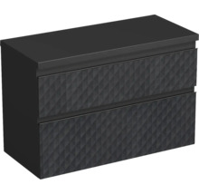 Jungborn Waschtischunterschrank TRENTA BxHxT 96,7 x 64,6 x 44,5 cm Frontfarbe schwarz matt TRE DESK 100 2Z B U129