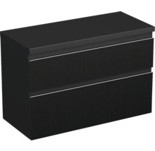Jungborn Waschtischunterschrank TRENTA BxHxT 96,7 x 64,6 x 44,5 cm Frontfarbe schwarz matt TRE DESK 100 2Z S A9276