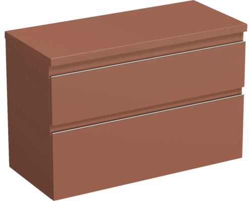 Meuble sous vasque Jungborn TRENTA lxhxp 96,7 x 64,6 x 44,5 cm couleur de façade quarz lava mat TRE DESK 100 2Z S A9556