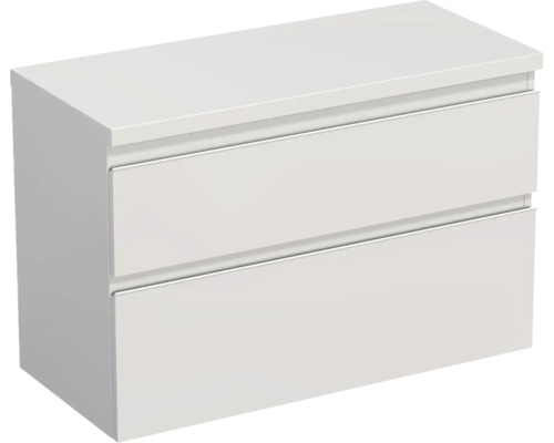 Meuble sous vasque Jungborn TRENTA lxhxp 96,7 x 64,6 x 44,5 cm couleur de façade blanc haute brillance brillant TRE DESK 100 2Z W A0016