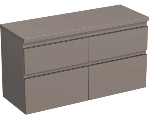 Meuble sous vasque Jungborn TRENTA lxhxp 116,7 x 64,6 x 44,5 cm couleur de façade marron clair brillant TRE DESK 120D 4Z B A2496