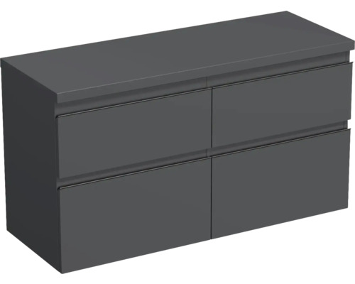 Meuble sous vasque Jungborn TRENTA lxhxp 116,7 x 64,6 x 44,5 cm couleur de façade anthracite mat TRE DESK 120D 4Z B A3396