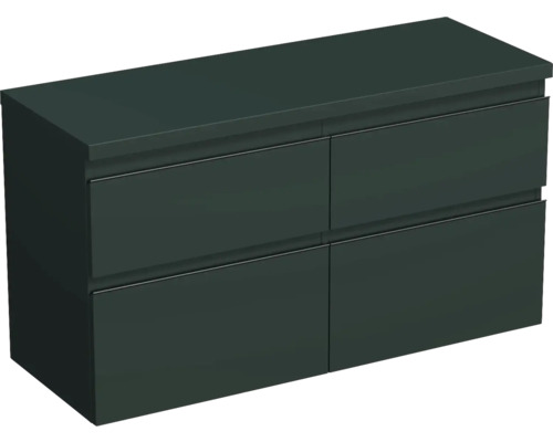 Meuble sous vasque Jungborn TRENTA lxhxp 116,7 x 64,6 x 44,5 cm couleur de façade vert menthe mat TRE DESK 120D 4Z B A9146