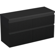 Jungborn Waschtischunterschrank TRENTA BxHxT 116,7 x 64,6 x 44,5 cm Frontfarbe schwarz matt TRE DESK 120D 4Z B A9276