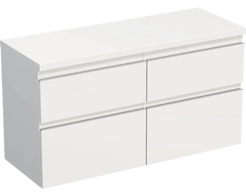 Meuble sous vasque Jungborn TRENTA lxhxp 116,7 x 64,6 x 44,5 cm couleur de façade blanc mat TRE DESK 120D 4Z S 379