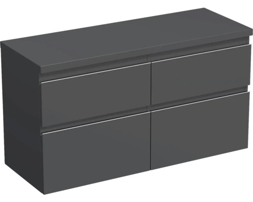 Meuble sous vasque Jungborn TRENTA lxhxp 116,7 x 64,6 x 44,5 cm couleur de façade anthracite mat TRE DESK 120D 4Z S A3396