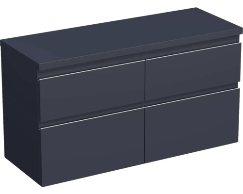 Meuble sous vasque Jungborn TRENTA lxhxp 116,7 x 64,6 x 44,5 cm couleur de façade bleu pigeon mat TRE DESK 120D 4Z S A9166