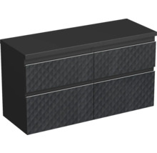 Jungborn Waschtischunterschrank TRENTA BxHxT 116,7 x 64,6 x 44,5 cm Frontfarbe schwarz matt TRE DESK 120D 4Z S U129