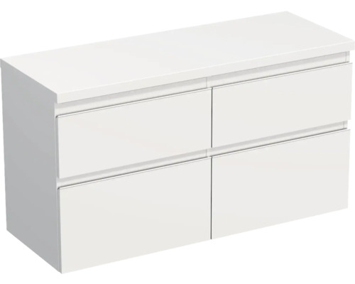 Meuble sous vasque Jungborn TRENTA lxhxp 116,7 x 64,6 x 44,5 cm couleur de façade blanc mat TRE DESK 120D 4Z W 379