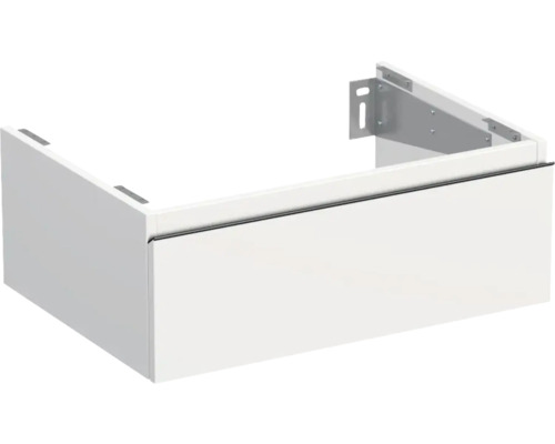 Meuble sous vasque Jungborn TRENTA lxhxp 70 x 26 x 49,8 cm couleur de façade blanc haute brillance brillant TRE DESK SS 70 1Z B A0016 Meuble sous-lavabo blanc pour l''aménagement de la salle de bains.