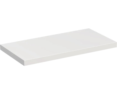 Plan de toilette sur mesure Jungborn Trento blanc mat sans découpe profondeur 50,2 cm de 60 cm à 250 cm