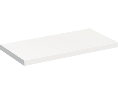 Plan de toilette sur mesure Jungborn Trento blanc brillant sans découpe profondeur 50,2 cm de 60 cm à 250 cm