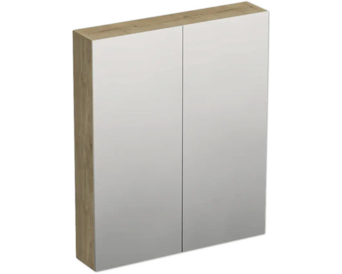 Armoire de toilette Jungborn TRENTA 60 x 14,4 x 72 cm Halifax chêne 2 portes IP 44 Armoire de toilette à deux portes