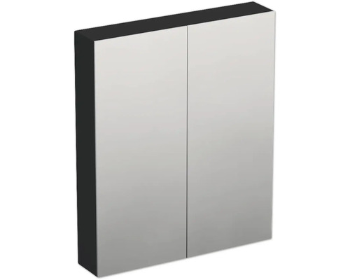 Spiegelschrank Jungborn TRENTA 60 x 14,4 x 72 cm schwarz zu U129 matt 2-türig IP 44