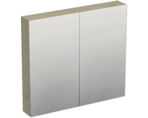 Armoire de toilette Jungborn TRENTA 80 x 14,4 x 72 cm kendal chêne nature 2 portes IP 44