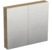 Spiegelschrank mit zwei Türen und Holzoptik