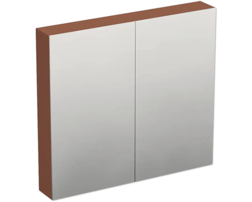 Armoire de toilette Jungborn TRENTA 80 x 14,4 x 72 cm Cotto mat 2 portes IP 44 Armoire de toilette à deux portes pour la salle de bains