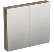 Spiegelschrank mit zwei Türen und Holzrahmen