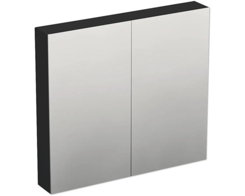 Armoire de toilette Jungborn TRENTA 80 x 14,4 x 72 cm noir mat 2 portes IP 44