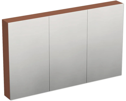 Armoire de toilette Jungborn TRENTA 120 x 14,4 x 72 cm Cotto mat 3 portes IP 44 Armoire de toilette à trois portes pour la salle de bain
