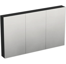 Jungborn Spiegelschrank TRENTA 120 x 14,4 x 72 cm schwarz zu LR29 matt 3-türig IP 44