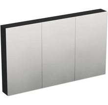 Jungborn Spiegelschrank TRENTA 120 x 14,4 x 72 cm schwarz zu U129 matt 3-türig IP 44
