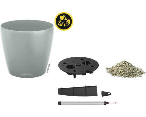 Pot Lechuza Classico avec kit d''arrosage et symbole de recyclage
