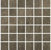 Mosaïque en grès cérame fin Wells moka poli 30x30cm