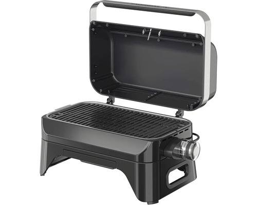 Barbecue à gaz portable ouvert avec grille de cuisson