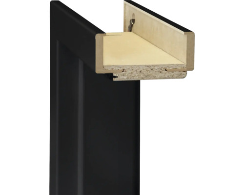 Chambranle complet Pertura décor RAL 9005 noir foncé 198,5x61x9,5 cm droite Vue détaillée d''un cadre de porte en matériau bois