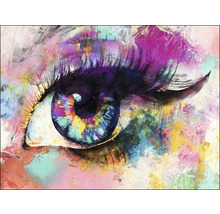 Peinture d''un œil avec des cils dans un style abstrait